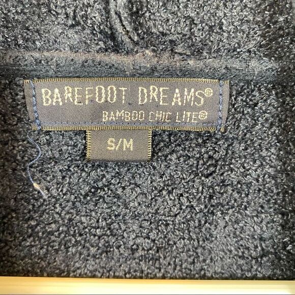 Barefoot Dreams Bamboo Chic Lite Navy Blue Waterfall Open Front Cardigan S/M - Picture 10 of 12